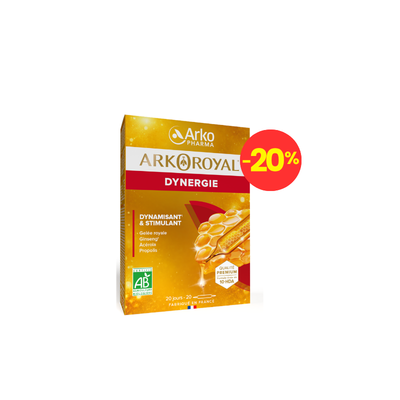 Gelée royale dynergie Arkoroyal -20% dans les pharmacies Synergiphar